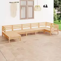 Lauko baldų komplektas Sodo poilsio baldų komplektas, 7 dalių, pušies medienos masyvas
