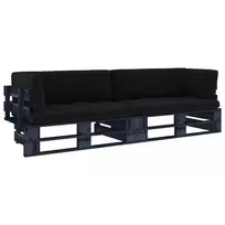 Lauko baldų komplektas Dvivietė sofa iš palečių su pagalvėlėmis, impregnuota pušis