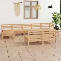 Lauko baldų komplektas Sodo poilsio baldų komplektas, 9 dalių, pušies medienos masyvas
