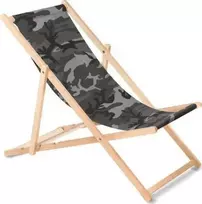 Klasikinis buko šezlongas GreenBlue GB183 camo pilkas