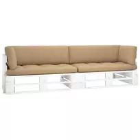 Lauko baldų komplektas Dvivietė sofa iš palečių su pagalvėlėmis, impregnuota pušis
