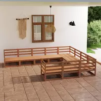 Lauko baldų komplektas Sodo poilsio baldų komplektas, 10 dalių, pušies masyvas