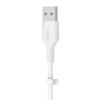 Belkin CAA008bt2MWH Boost Charge USB-A - žaibo silikonas 2,0 m balta