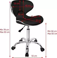 Activeshop Kosmetologinė meistro kėdutė Gabbiano Q-4599 Juodas