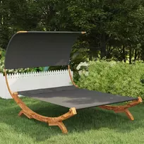 Lauko gultas su stogeliu, antracito, 165x203x126cm, mediena