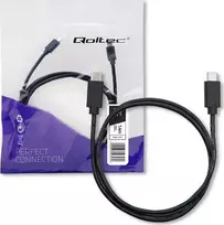 QOLTEC 52343 USB 2.0 cable type C male USB 2.0 type C male 1.4m Juodas