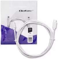 QOLTEC 52346 USB 2.0 kabelis C tipo kištukas USB 2.0 C tipo kištukas 2m Baltas