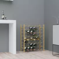 Laikiklis vynui 48 buteliams, auksinės spalvos, metalas