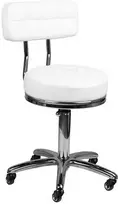 Activeshop Kosmetologinė meistro kėdutė STOOL BEAUTY BACKREST AM-877 Baltas
