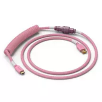 Glorious Coiled Cable susuktas klaviatūros laidas Prism Rožinė, USB-C į USB-A – 1,37m, rožinės spalvos