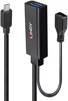 USB Prailginimo Laidas - LINDY USB 3.2 C/A Prailginimo Laidas 5Gbps 5m, Juodas