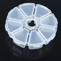 Oem Apvalus organizatorius - 8 skyriai - uždaras - 105x27mm - dėžutė smulkiems daiktams