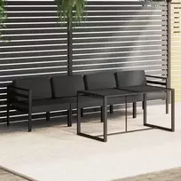 Lauko baldų komplektas Sodo komplektas su pagalvėlėmis, 5 dalių, antracito, aliuminis