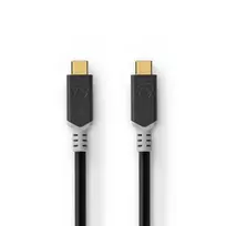 Nedis USB laidas | USB 3.2 Gen 2x2 | USB-C™ kištukas | USB-C™ kištukas | 4K@60Hz | 20Gbps | Paauksuotas | 2,00 m | apvalus | PVC | Sidabrinis | Pakuotė su Si