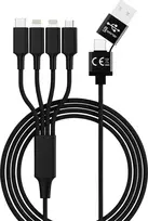 USB kabelis Smrter USB-A - USB-C + microUSB + 2x Žaibas Juodieji (LPRS _ ELITE _ L _ BK)