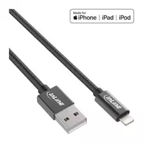 InLine Lightning USB kabelis, juodas/aliuminis, 2m MFi sertifikuotas