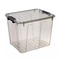 NHG Pojemnik Plast Team Home Box 40L skaidrus pilkas konteineris su dangteliu