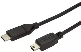 USB kabelis StarTech USB-C - miniUSB 2 m juodasis (USB2CMB2M)