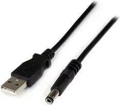USB kabelis StarTech USB-A - DC 5,5 mm 1 m Juodas (USB2TYVEN1M)