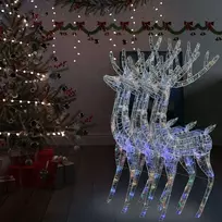 Kalėdinės dekoracijos elniai, 3vnt., 180cm, akrilas, 250 LED