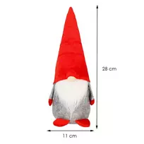 Kalėdų dekoracija Nykštukas Springos pilka/raudona 28 cm