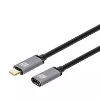 TECHLY USB 3.2 Gen 2 USB-C M/F E-Mark Cable 1m Juodas