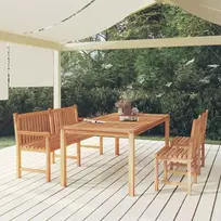 Lauko baldų komplektas Sodo valgomojo baldų komplektas, 4 dalių, tikmedžio masyvas