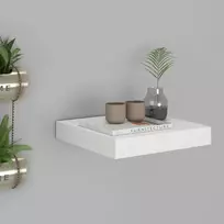 Pakabinama sieninė lentyna, baltos spalvos, 23x23,5x3,8cm, MDF