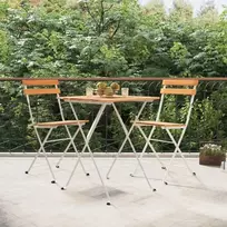 Lauko baldų komplektas Sulankstomas bistro komplektas, 3 dalių, akacija ir plienas