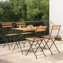 Lauko baldų komplektas Sulankstomas bistro komplektas, 5 dalių, akacija ir plienas