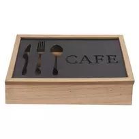 Stalo įrankių dėklas DKD Home Decor Juoda Metalinis Ruda Vintage Medžio MDF (25 x 18 x 6 cm)