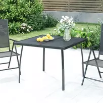 Sodo stalas, antracito, 100x100x72cm, plienas, tinklelis