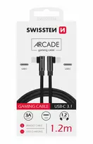 Swissten L Type Textile Universal Quick Charge 3.1 USB-C į USB-C Data ir 1,2m įkrovimo laidas