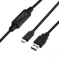 USB kabelis MicroConnect USB-C - USB-A 5 m, juodas (USB3.1CA5AMP)