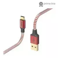 Hama kabelis Reflected USB-C - USB-A , 1.5m, raudona