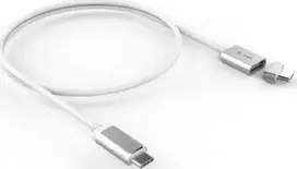 USB kabelis LMP USB-C - USB-C 3 m sidabro (Magnetinio saugumo kabelis 3 m sidabro)