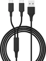 USB kabelis Smrter USB-A - 2x USB-C 1.2 m Juodas (SMRTER _ HYDRA _ DURO _ C _ BK)