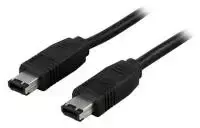 InLine FireWire kabelis 6 kontaktų kištukas - 6 kontaktų kištukas, 2 m, juodas