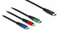 Delock USB Ladekabel 3 viename USB Type-C zu Lightning / Micro USB / USB Type-C