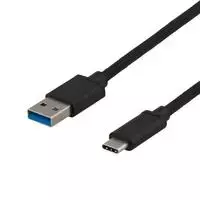 Deltaco USBC-1152 1m 3A 60W Juodas (Juodas) USB Kabelis
