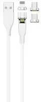 USB kabelis 2GO USB-A - USB-C + microB + Žaibas Baltas (797317)