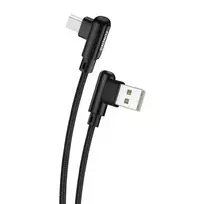 Foneng X70 kampinis USB į mikro USB laidas, 3A, 1m (juodas)