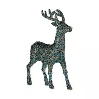 Krist+ Dekoras Vidutinis Šiaurės elnias Mėlyna Auksinis Plastmasinis (15 x 45 x 30 cm)