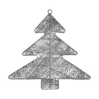Krist+ Kalėdų papuošalai Sidabras Naujametinė eglutė Metalinis Plastmasinis (36,7 x 0,2 x 37,5 cm)