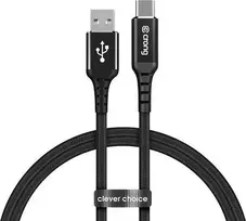 „Crong Armor Link“ – iš USB-C į USB-A 60 W pinto kabelio maitinimo tiekimas greitas įkrovimas 150 cm (juodas)