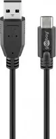 USB-C - USB-A 2.0 kabelis, juodas, 0,5 m, Goobay