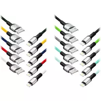 Orno EXC Mobile USB - Lightning BRAID laidas, 1,2 m, 2,4 A, greitas įkrovimas, spalvų mišinys