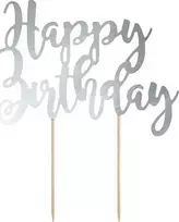 Party Deco Torto papuošimas Happy Birthday PartyDeco H22.5cm aukso spalvos