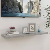 Pakabinama sieninė lentyna, betono pilka, 90x23,5x3,8cm, MDF
