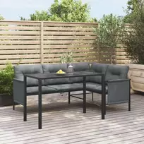 Sodo valgomojo stalas, antracito, 110x54x70cm, plienas